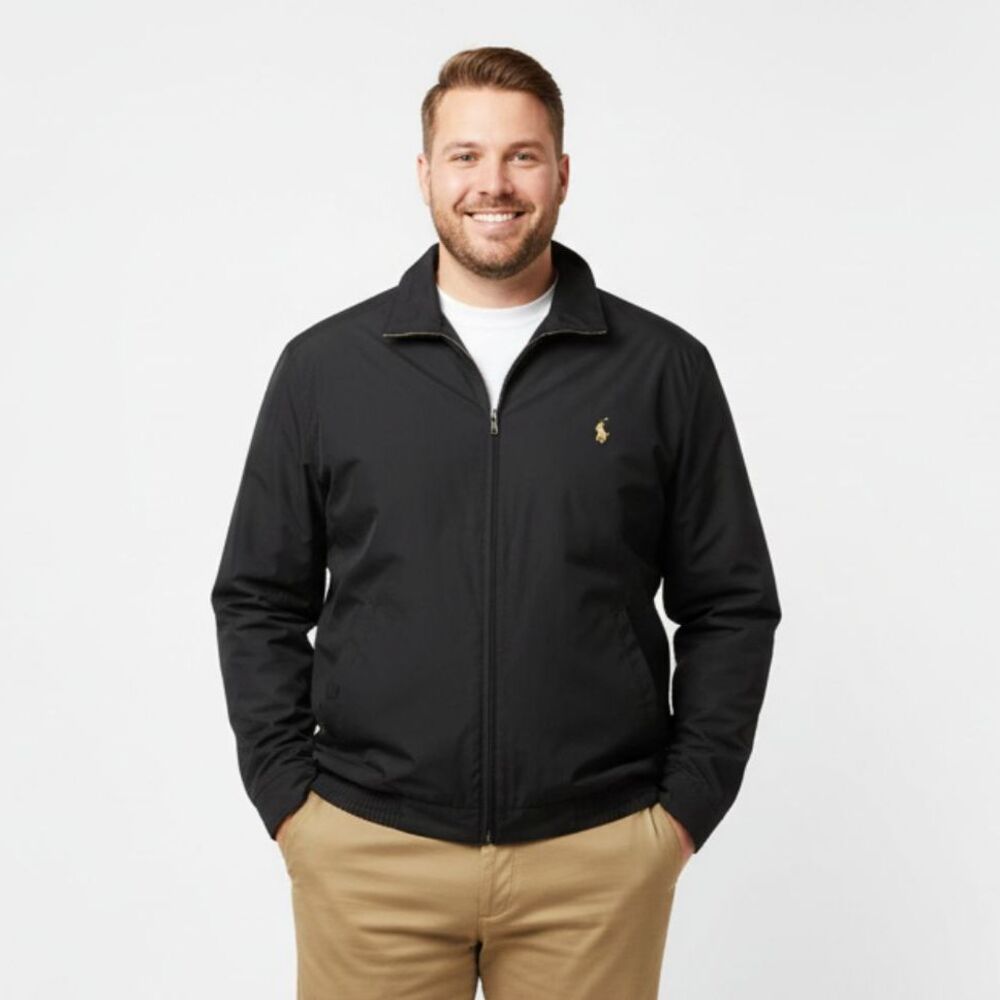 Ralph Lauren Polo Men's Black Long Sleeve Zip Up Jacket 2XLT
